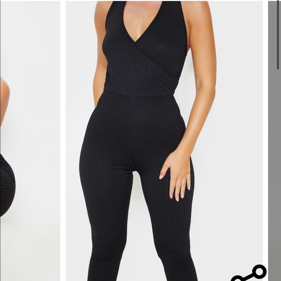 Ribbed halter jumpsuit - Picture 2 of 3